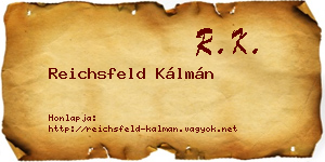 Reichsfeld Kálmán névjegykártya